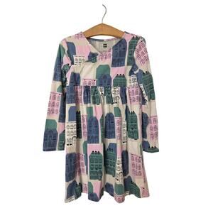 Tea Collection Destination France Parisian Homes Print Wrap Neck Dress